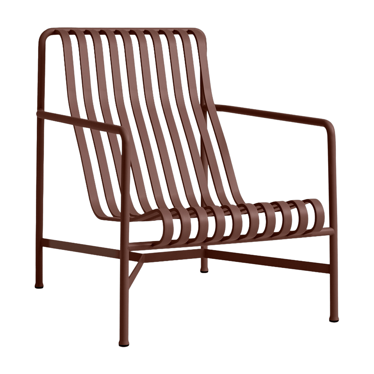 Fauteuil de jardin lounge en métal rouge 73x88cm Palissade - HAY - The Cool Republic