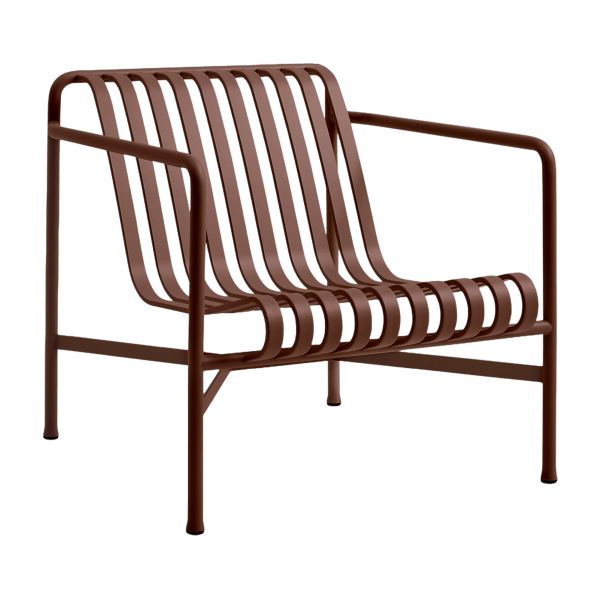 Fauteuil de jardin lounge en métal rouge Palissade - HAY - The Cool Republic