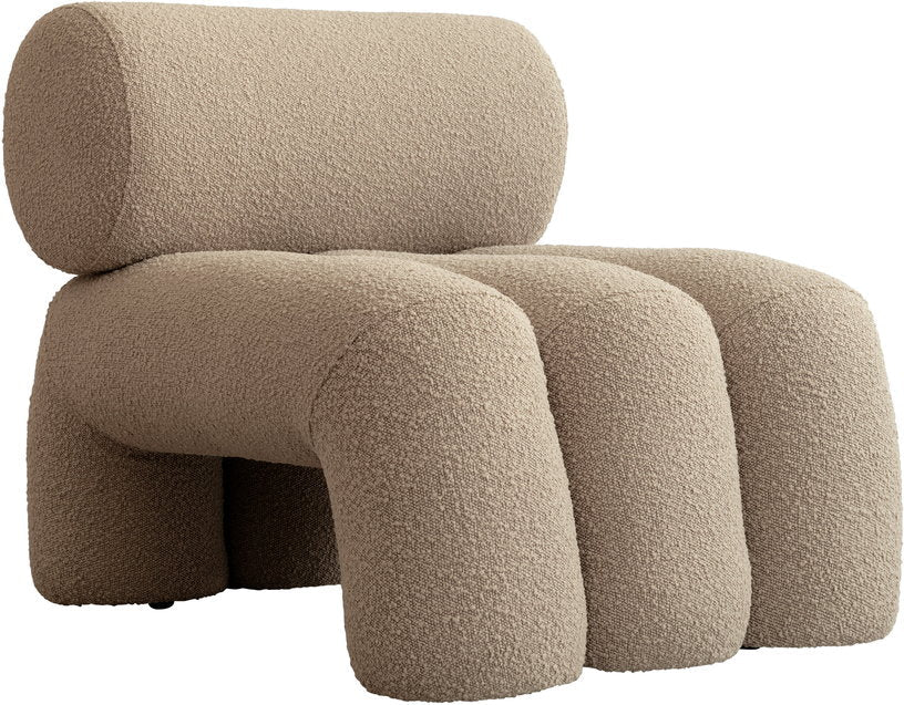Fauteuil design en tissu bouclé beige Foku - 101 COPENHAGEN - The Cool Republic
