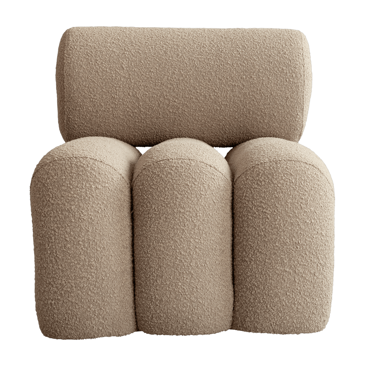 Fauteuil design en tissu bouclé beige Foku - 101 COPENHAGEN - The Cool Republic