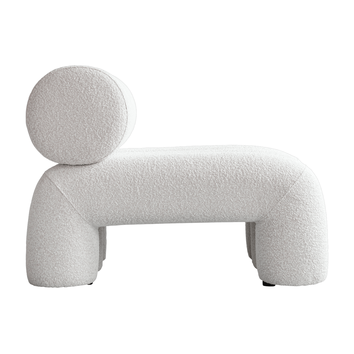 Fauteuil design en tissu bouclé blanc cassé Foku - 101 COPENHAGEN - The Cool Republic