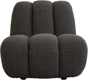 Fauteuil design en tissu bouclé taupe foncé Toe - 101 COPENHAGEN - The Cool Republic