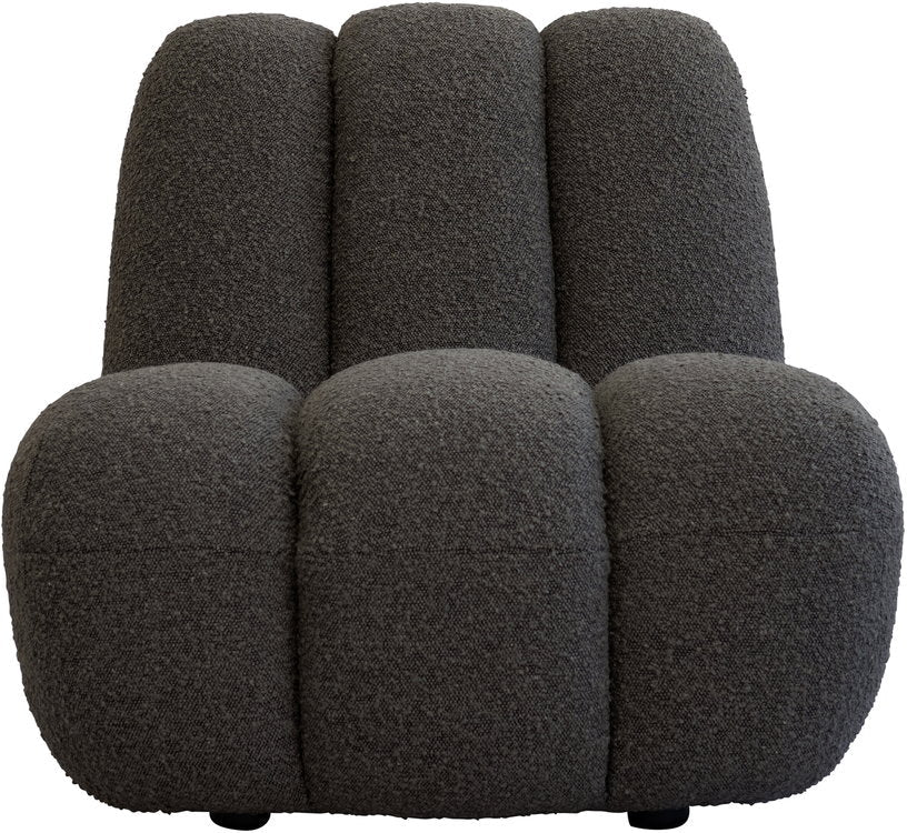 Fauteuil design en tissu bouclé taupe foncé Toe - 101 COPENHAGEN - The Cool Republic