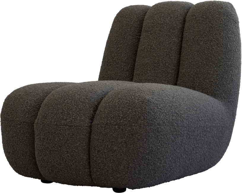 Fauteuil design en tissu bouclé taupe foncé Toe - 101 COPENHAGEN - The Cool Republic