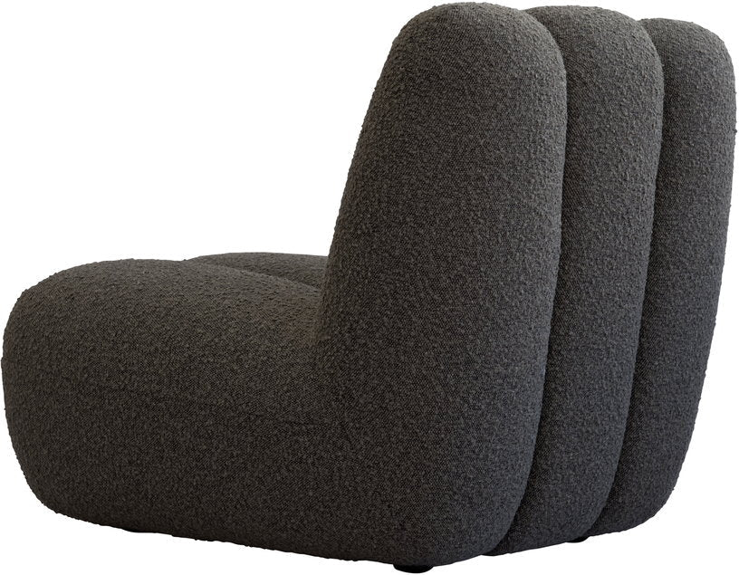 Fauteuil design en tissu bouclé taupe foncé Toe - 101 COPENHAGEN - The Cool Republic