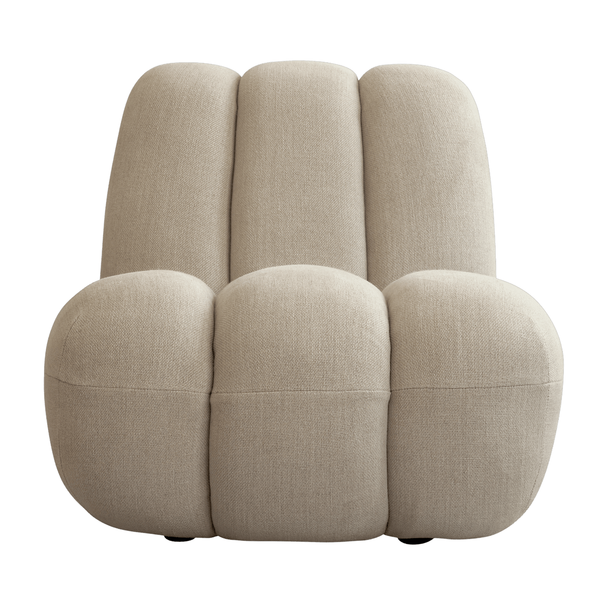 Fauteuil design en tissu lin beige Toe - 101 COPENHAGEN - The Cool Republic