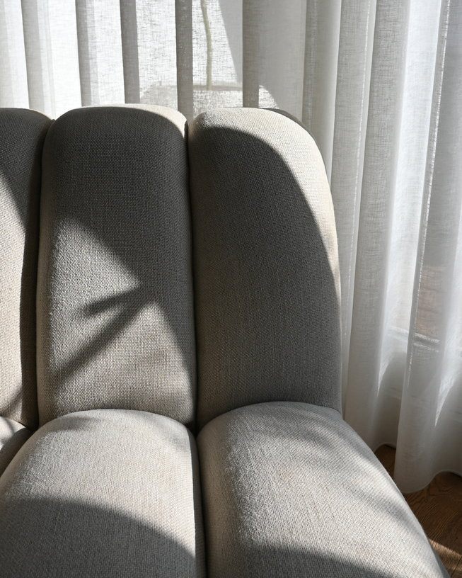Fauteuil design en tissu lin beige Toe - 101 COPENHAGEN - The Cool Republic