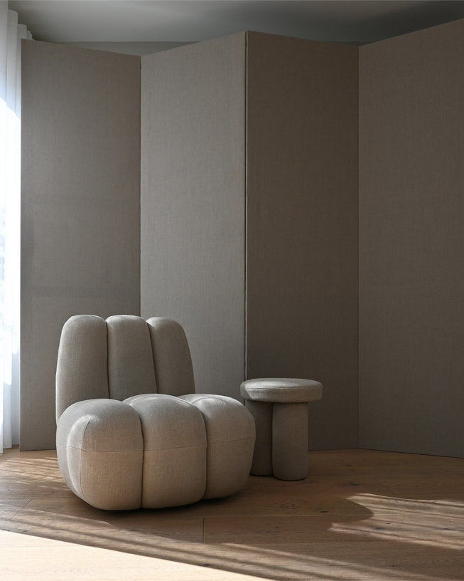 Fauteuil design en tissu lin beige Toe - 101 COPENHAGEN - The Cool Republic