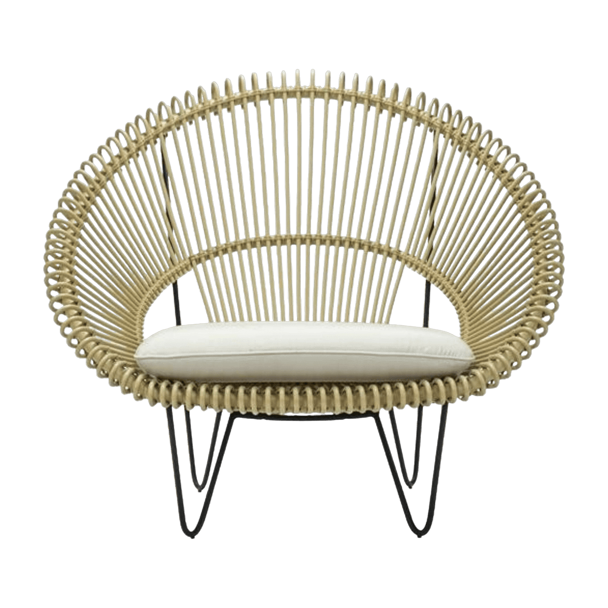 Fauteuil d'extérieur camel et coussin canvas Roy Cocoon - Vincent Sheppard - The Cool Republic