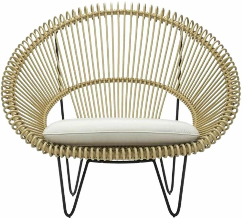 Fauteuil d'extérieur camel et coussin canvas Roy Cocoon - Vincent Sheppard - The Cool Republic