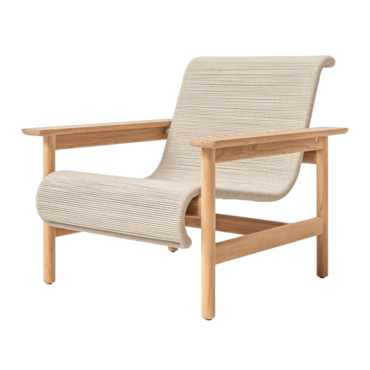 Fauteuil d'extérieur en teck et tressé beige 80x87x74cm Tomus - Vincent Sheppard - The Cool Republic