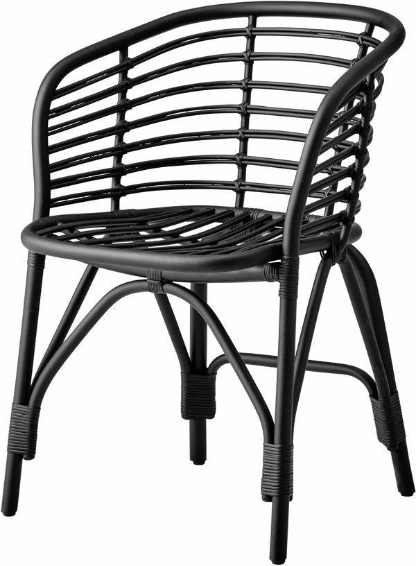 Fauteuil d'intérieur en rotin noir Blend - Cane - Line - The Cool Republic