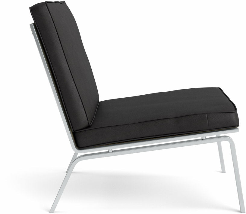 Fauteuil en acier et cuir anthracite Man - NORR11 - The Cool Republic