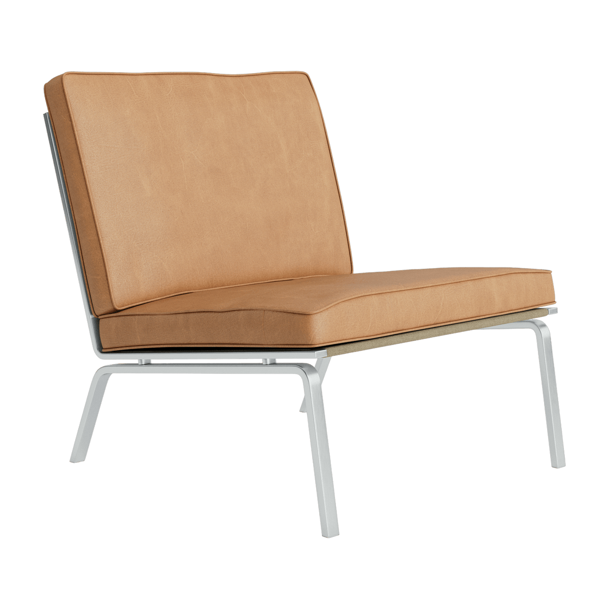 Steel and leather armchair camel Man - NORR11 - The Cool Republic