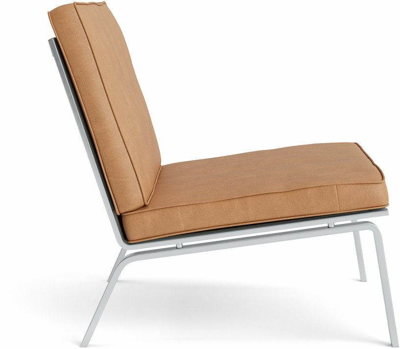 Fauteuil en acier et cuir camel Man - NORR11 - The Cool Republic