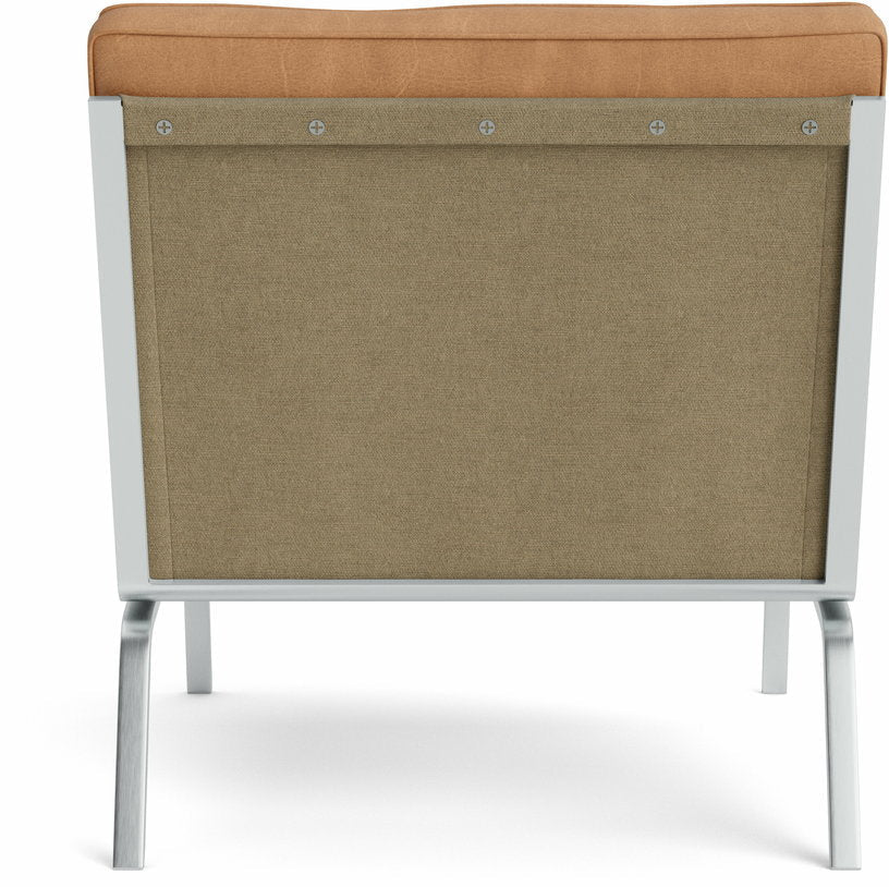 Fauteuil en acier et cuir camel Man - NORR11 - The Cool Republic