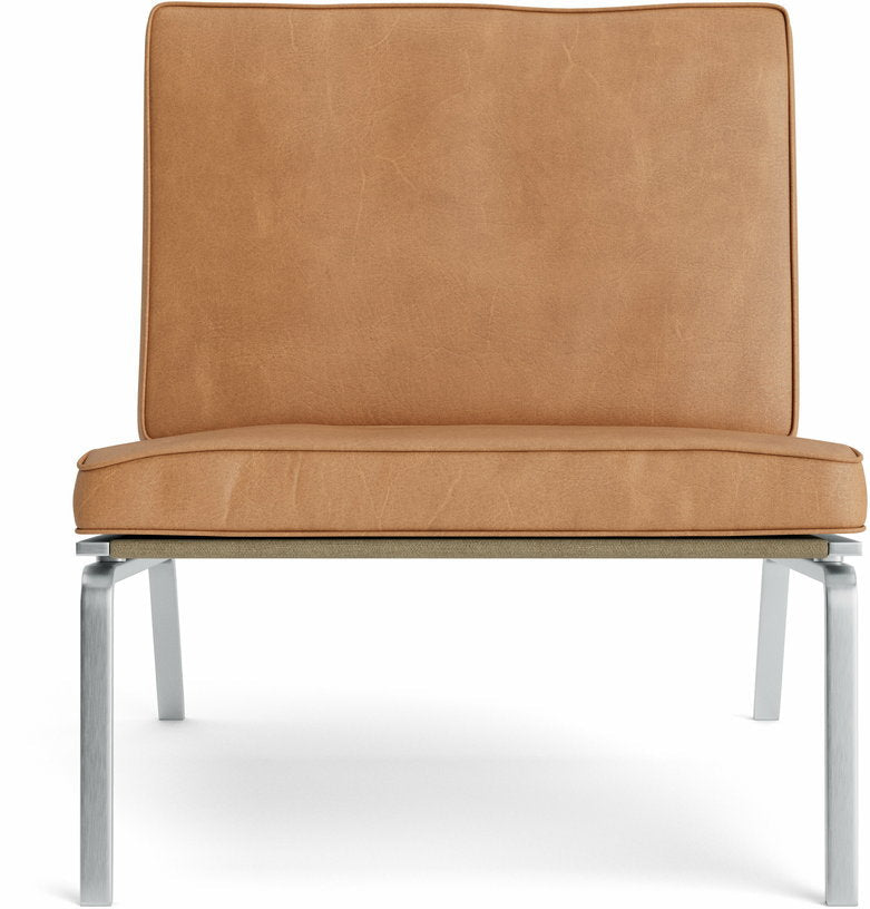 Fauteuil en acier et cuir camel Man - NORR11 - The Cool Republic