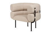 Fauteuil en acier et laine bouclé beige 71,2cm Ubi Mini - noo.ma - The Cool Republic