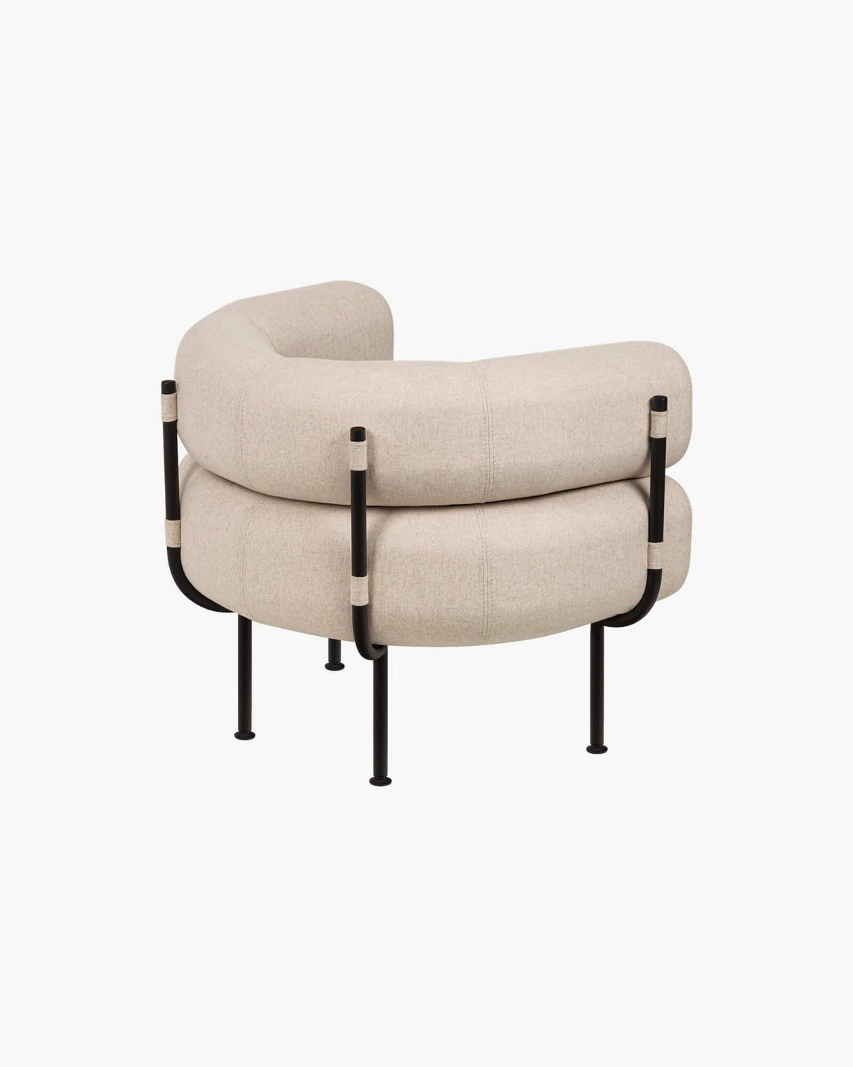 Fauteuil en acier et laine bouclé beige 71,2cm Ubi Mini - noo.ma - The Cool Republic