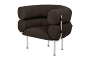 Fauteuil en acier et laine bouclé chocolat 71,2cm Ubi Mini - noo.ma - The Cool Republic