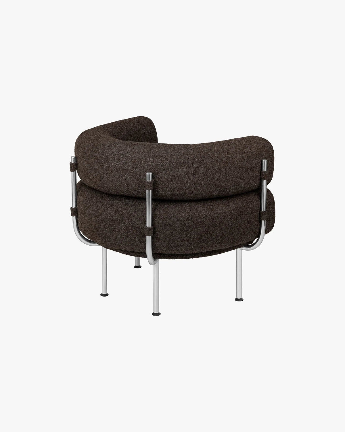 Fauteuil en acier et laine bouclé chocolat 71,2cm Ubi Mini - noo.ma - The Cool Republic