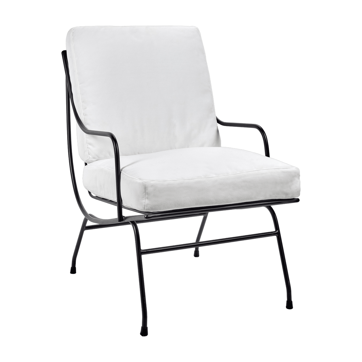 Fauteuil en acier noir avec coussin Stresa - Serax - The Cool Republic