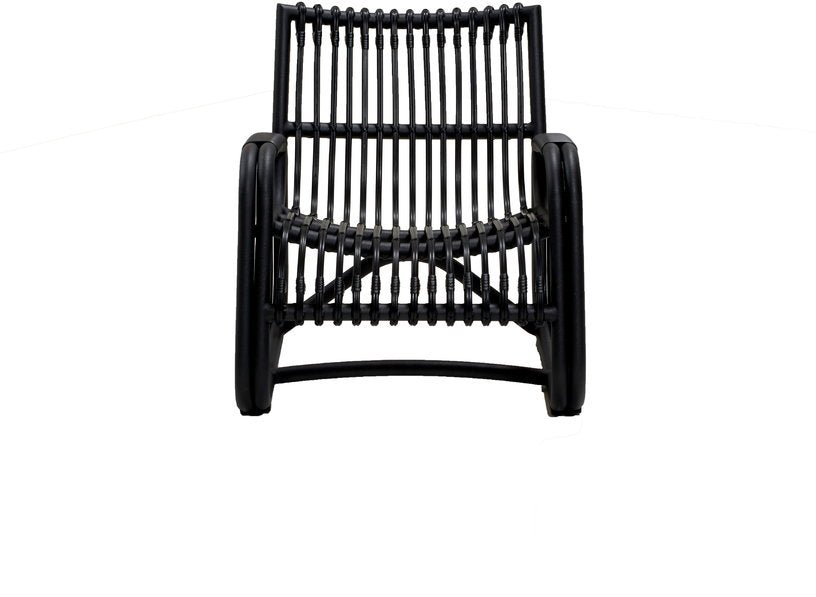 Fauteuil en aluminium et cannage noir Curve - Cane - Line - The Cool Republic