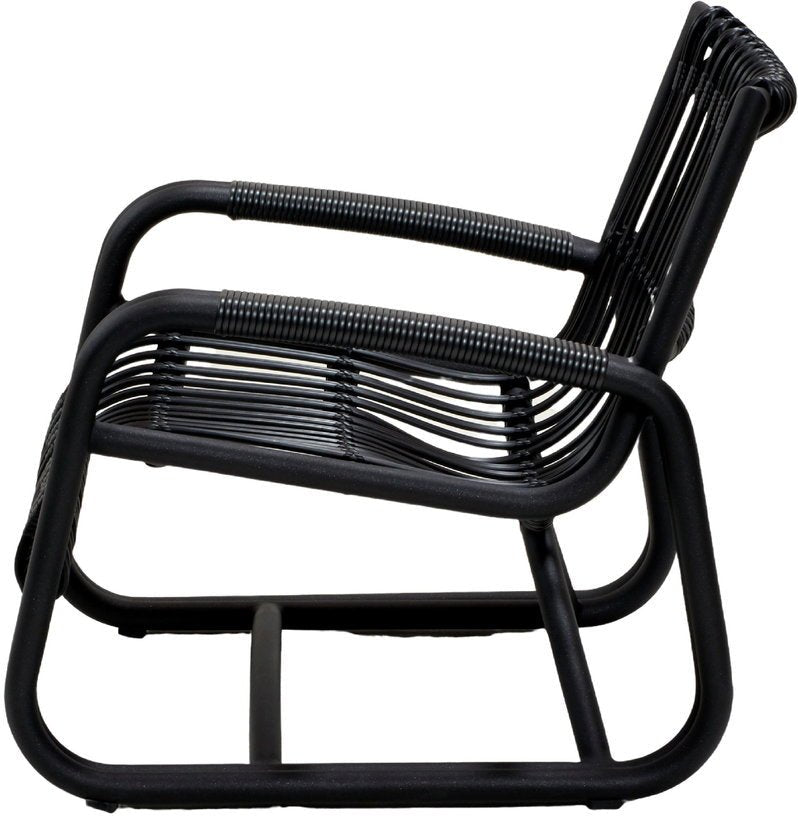 Fauteuil en aluminium et cannage noir Curve - Cane - Line - The Cool Republic