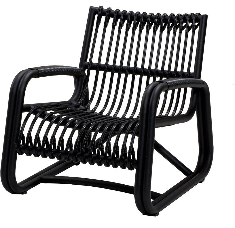 Fauteuil en aluminium et cannage noir Curve - Cane - Line - The Cool Republic