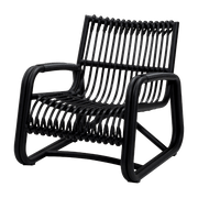 Fauteuil en aluminium et cannage noir Curve - Cane-Line - The Cool Republic