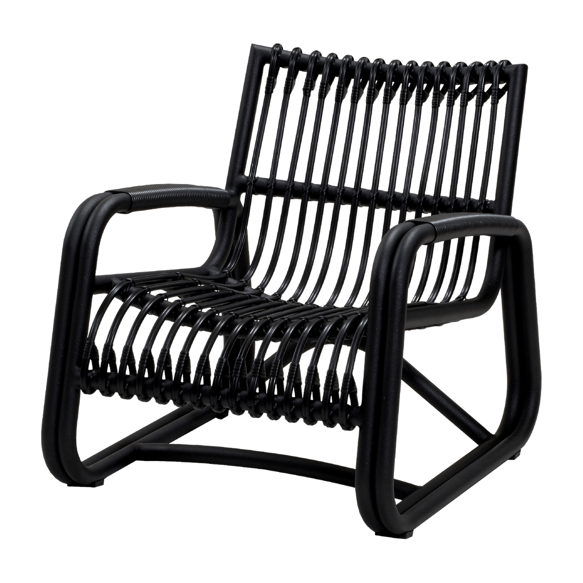 Fauteuil en aluminium et cannage noir Curve - Cane-Line - The Cool Republic