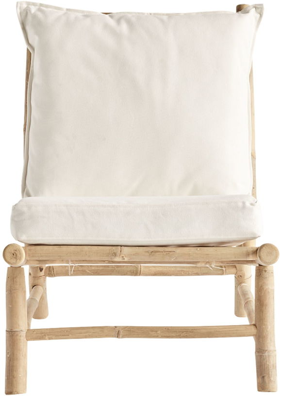 Fauteuil en bambou avec coussins blancs Low Bam - Tine K Home - The Cool Republic