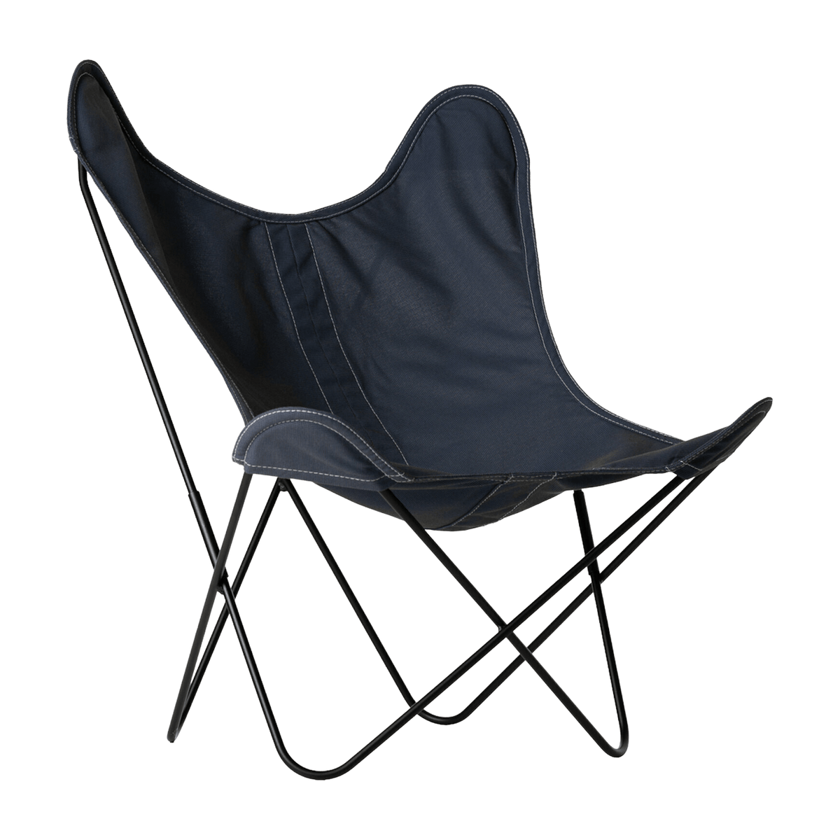 Fauteuil en batyline bleu nuit et structure en acier noir AA - Airborne - The Cool Republic