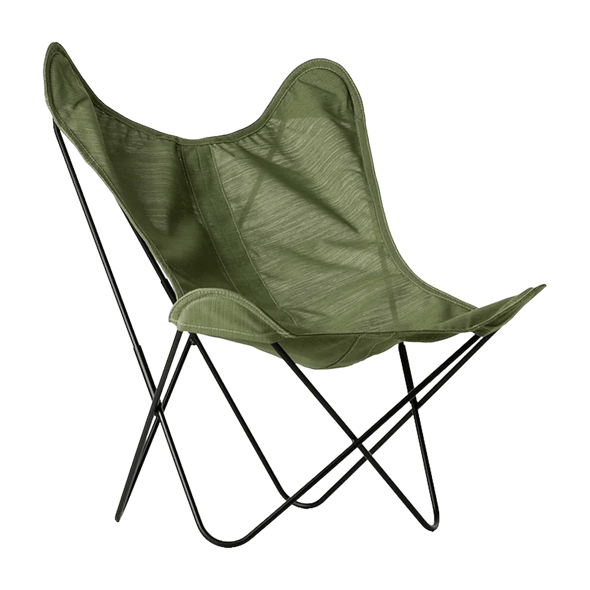Fauteuil en batyline vert amande et structure en acier noir AA - Airborne - The Cool Republic