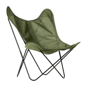 Fauteuil en batyline vert amande et structure en acier noir AA - Airborne - The Cool Republic
