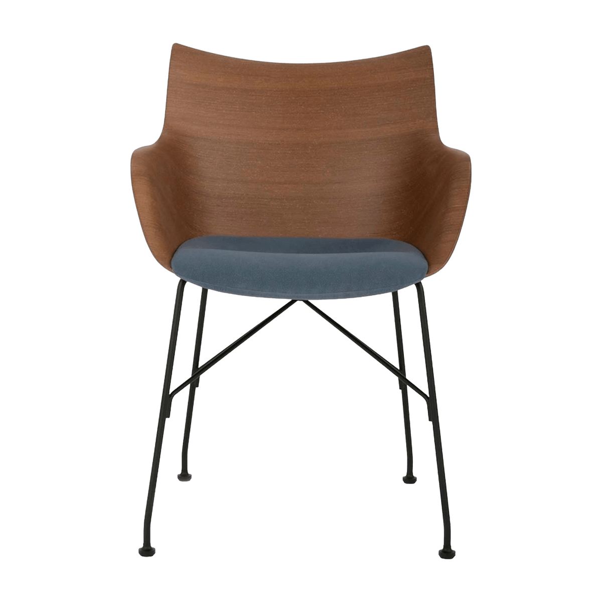 Fauteuil en bois bleu Q/Wood - Kartell - The Cool Republic
