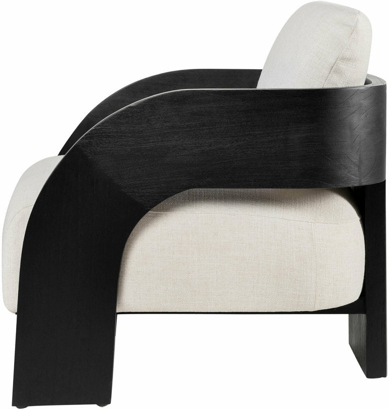 Fauteuil en bois noir et écru Maravi - Versmissen - The Cool Republic