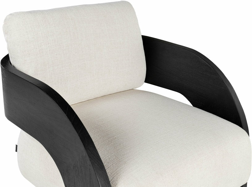 Fauteuil en bois noir et écru Maravi - Versmissen - The Cool Republic