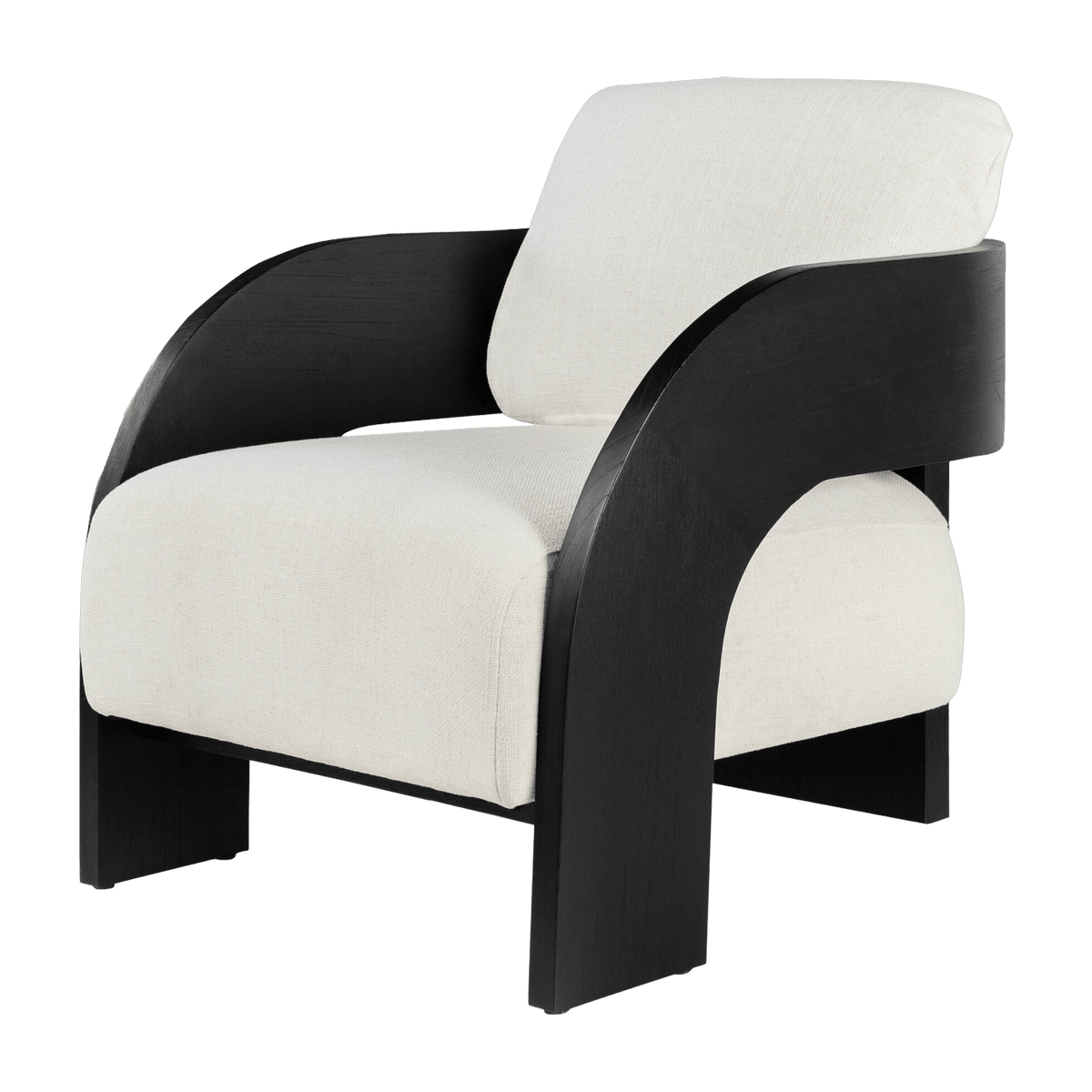Fauteuil en bois noir et écru Maravi - Versmissen - The Cool Republic