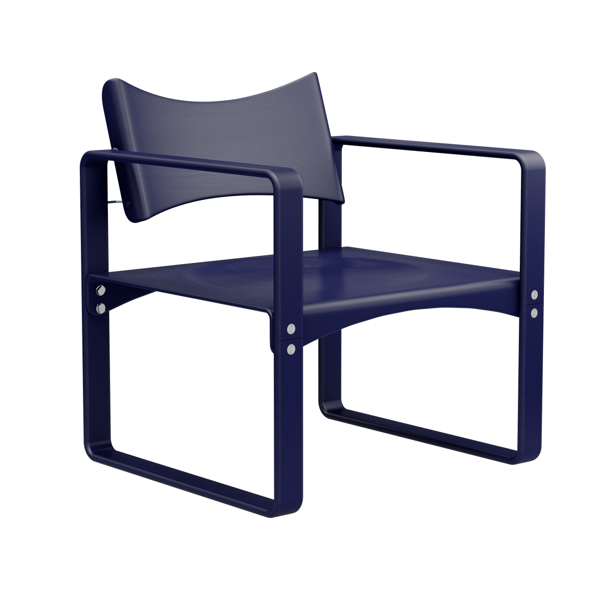 Fauteuil en bouleau laqué bleu 65,5x60x74cm 270F - Verpan - The Cool Republic