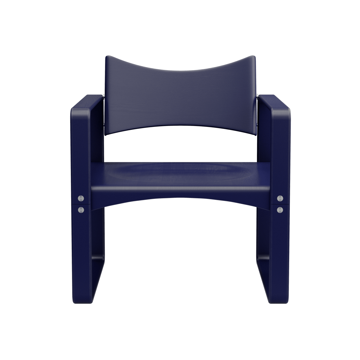 Fauteuil en bouleau laqué bleu 65,5x60x74cm 270F - Verpan - The Cool Republic