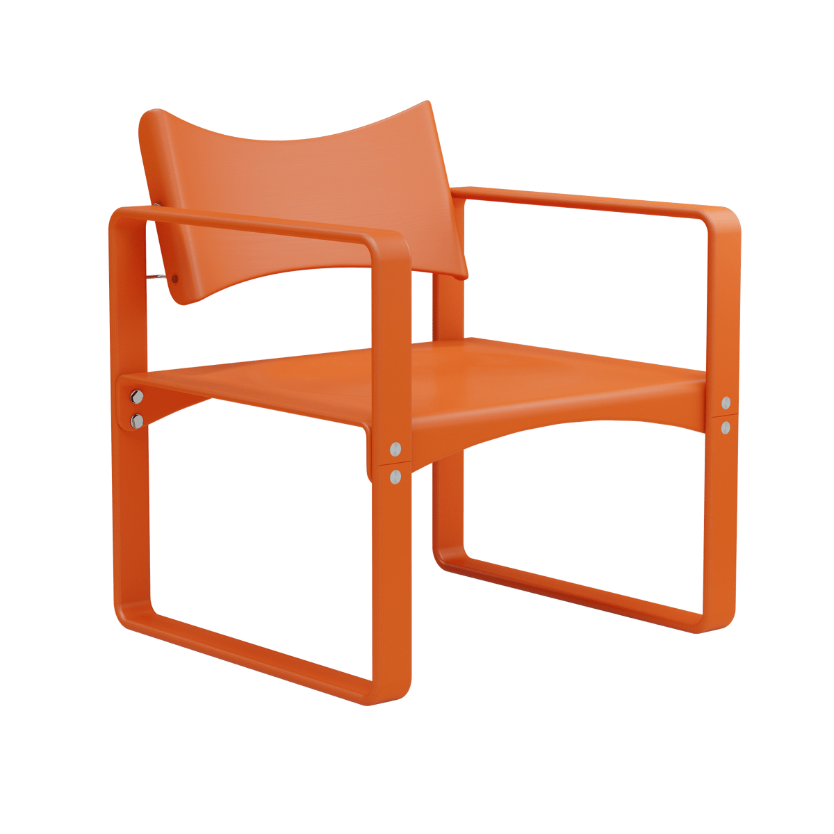 Fauteuil en bouleau laqué orange 65,5x60x74cm 270F - Verpan - The Cool Republic