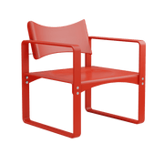 Fauteuil en bouleau laqué rouge 65,5x60x74cm 270F - Verpan - The Cool Republic