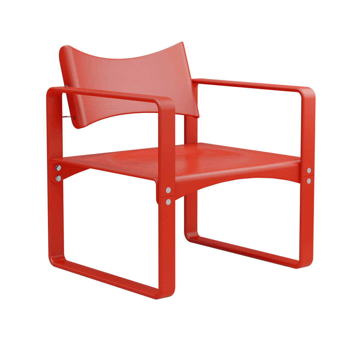 Fauteuil en bouleau laqué rouge 65,5x60x74cm 270F - Verpan - The Cool Republic