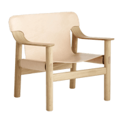 Fauteuil en chêne avec housse en cuir beige Bernard - HAY - The Cool Republic