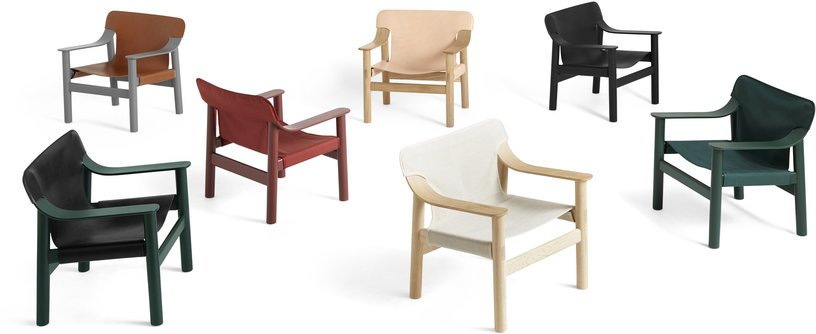 Fauteuil en chêne avec housse en cuir marron Bernard - HAY - The Cool Republic