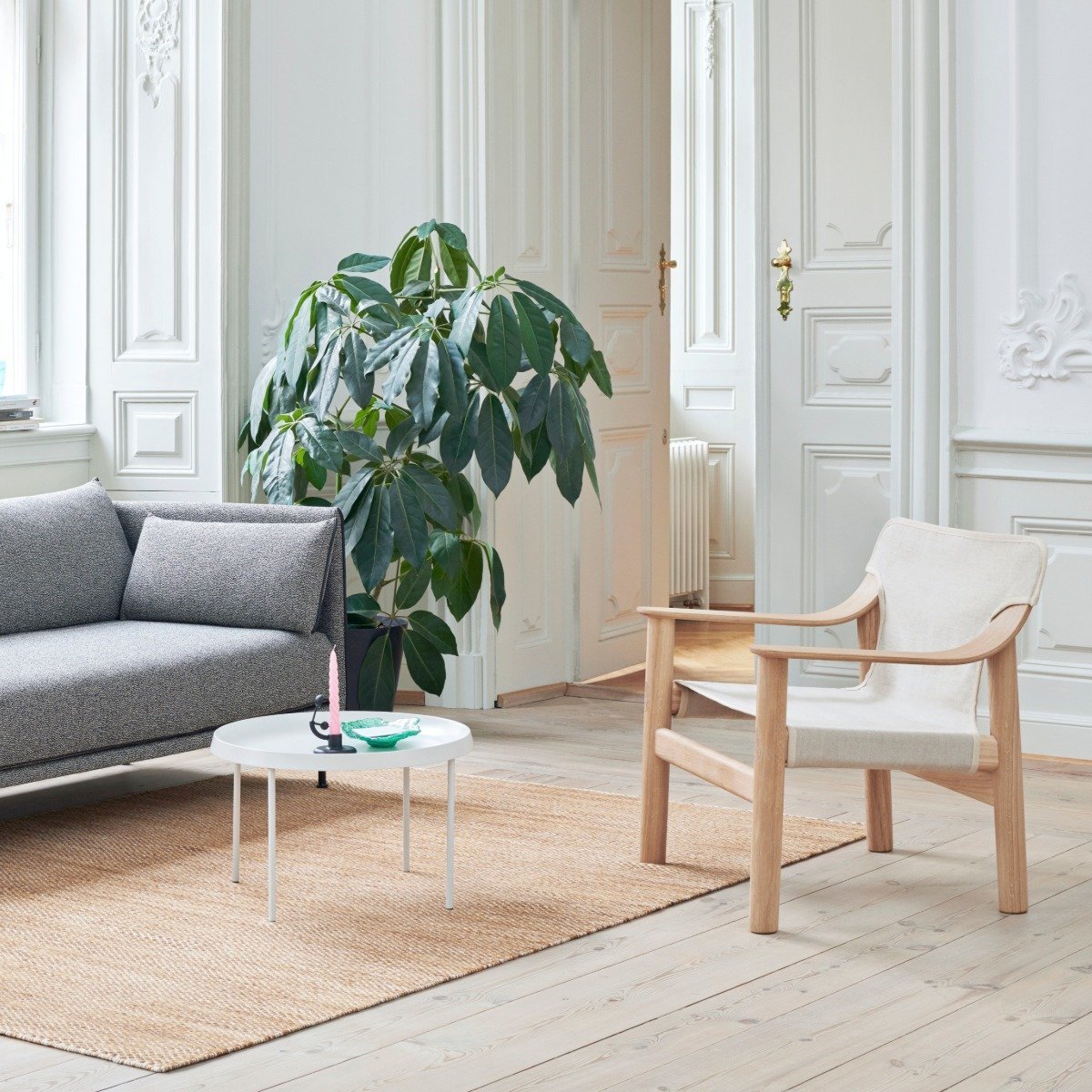 Fauteuil en chêne avec housse en toile écru Bernard - HAY - The Cool Republic