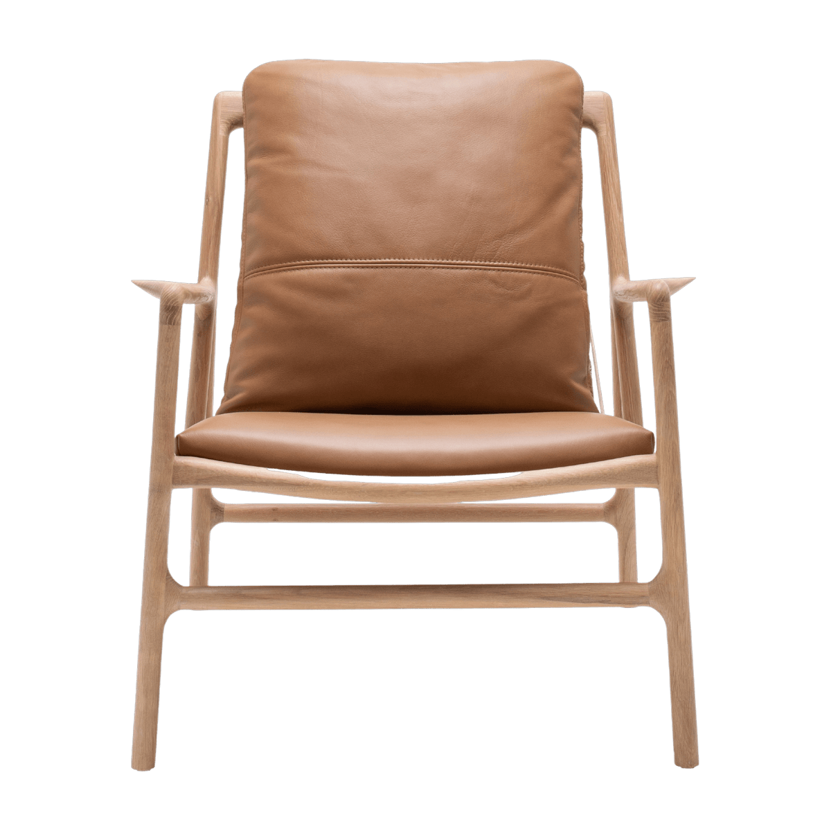 Fauteuil en chêne et cuir nature Dedo easy chair - Gazzda - The Cool Republic