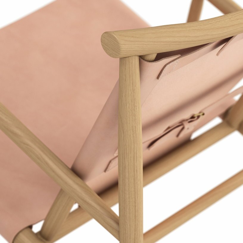 Fauteuil en chêne et cuir naturel Samurai - NORR11 - The Cool Republic