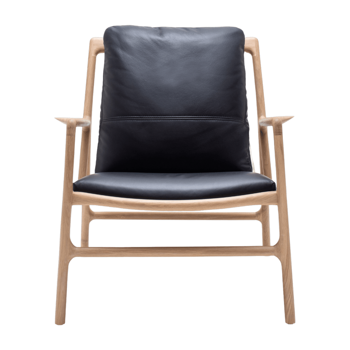 Fauteuil en chêne et cuir noir Dedo easy chair - Gazzda - The Cool Republic